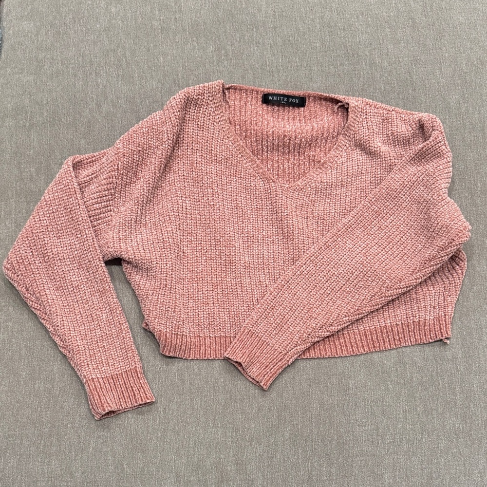 White Fox Pink Sweater